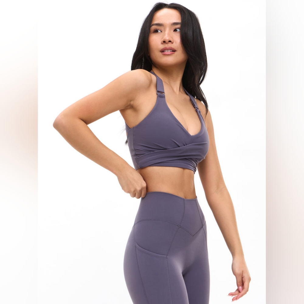 BuffBunny Candy Wrap Lilac Cross-Back Sports Bra